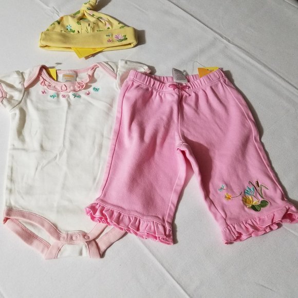 Gymboree Vintage Tiny Pond 0-3 Month NWT Hat Pants & Bodysuit. - Picture 1 of 3